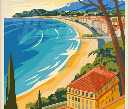 Affiche vintage ambiance Art Déco colorée