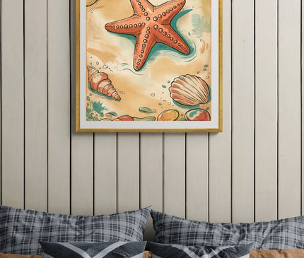Affiche vintage étoile de mer