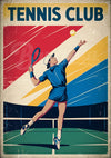 Affiche joueur de tennis années 30 style art déco