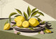 Affiche fruits jaunes et coupe rétro design années 1950