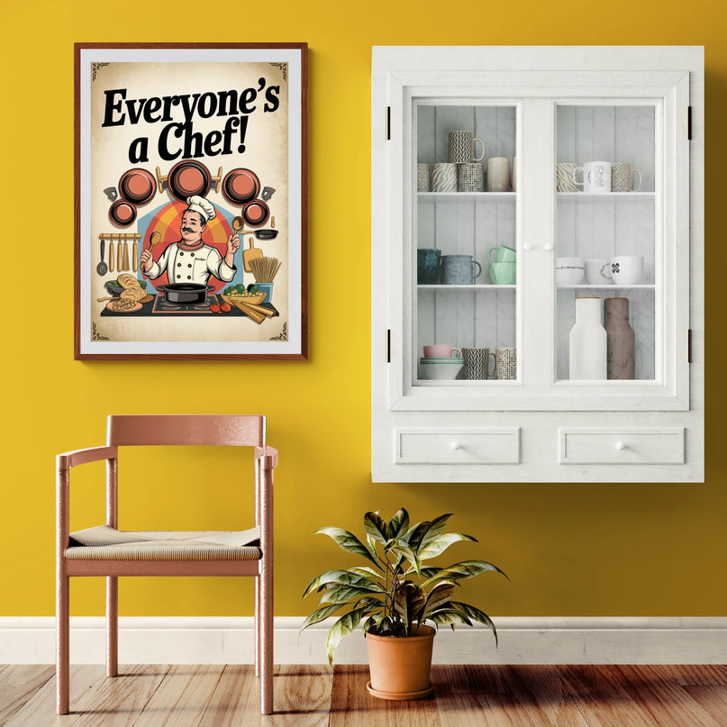 affiche cuisine chef rétro