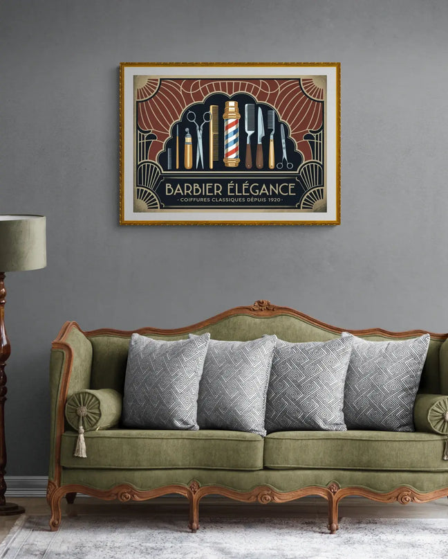 affiche barbier vintage