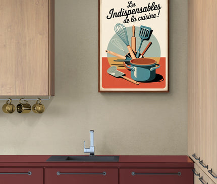 affiche vintage ustensiles de cuisine