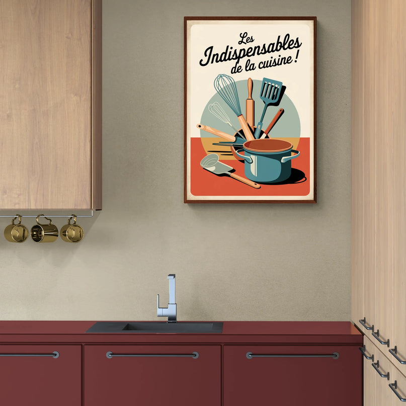 affiche vintage ustensiles de cuisine