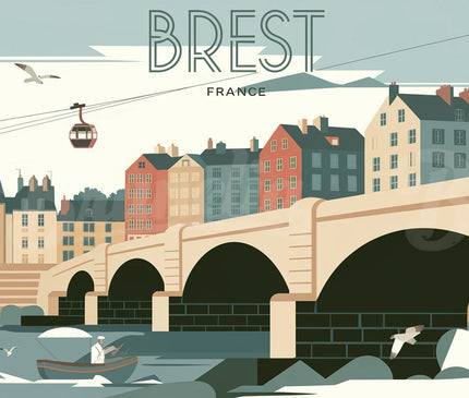 affiche vintage brest