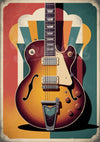 Affiche guitare électrique style art déco rétro