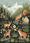 Affiche Faune et Flore des Alpes Illustration Rétro