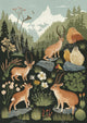 Affiche Faune et Flore des Alpes Illustration Rétro
