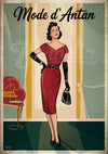 Affiche Mode d'Antan femme élégante années 1950