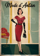 Affiche Mode d'Antan femme élégante années 1950
