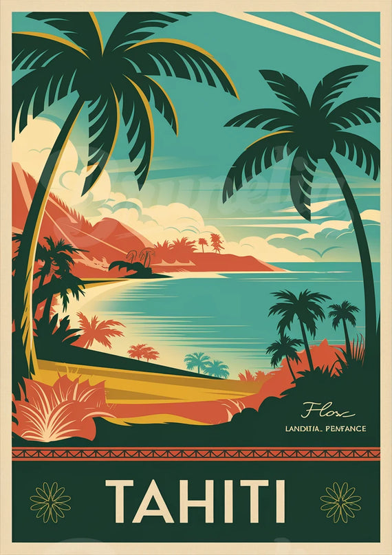 affiche vintage tahiti