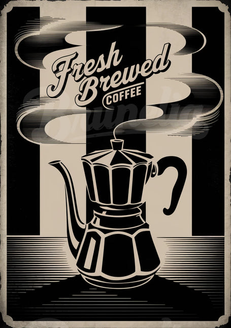 affiche cuisine vintage noir et blanc