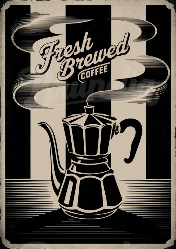affiche cuisine vintage noir et blanc