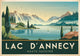 Affiche Lac d'Annecy Haute-Savoie style Art déco
