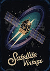 Affiche satellite spatial rétro années 1950