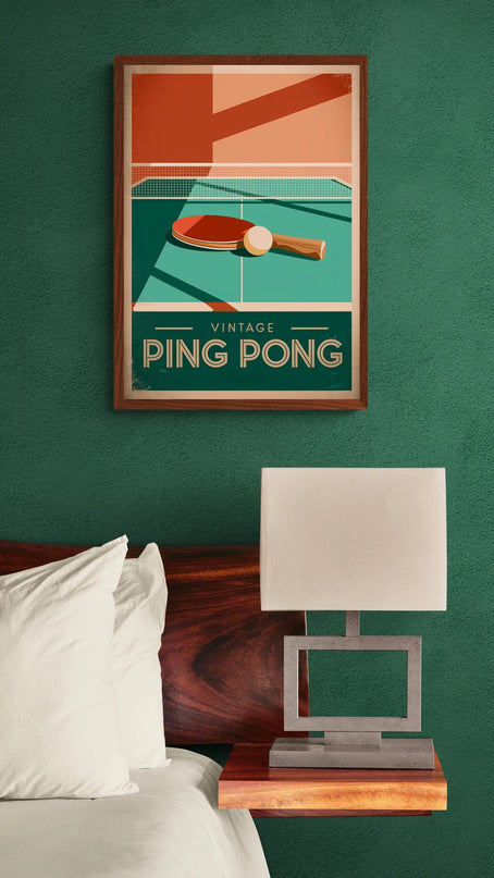 Affiche vintage tennis de table copie