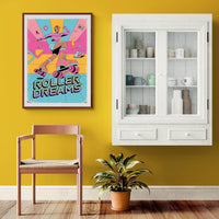 Affiche Roller Dreams style rétro années 80
