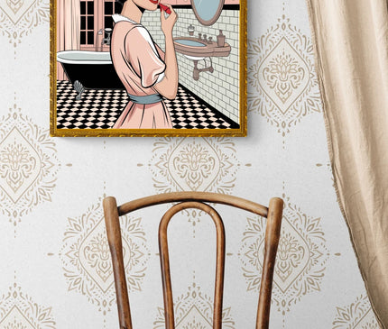 affiche salle de bain style années 50