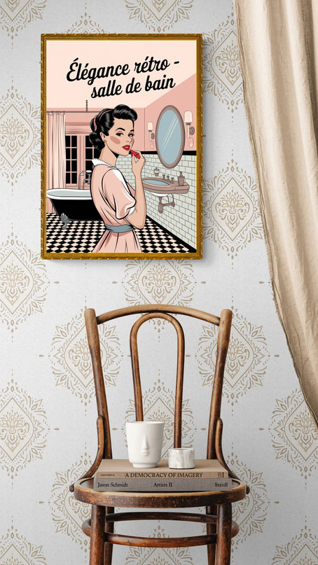 affiche salle de bain style annĂ©es 50