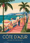 Affiche Côte d'Azur Riviera élégante années 1930