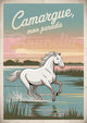 Affiche cheval blanc Camargue mon paradis