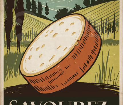 Affiche publicité fromage vintage