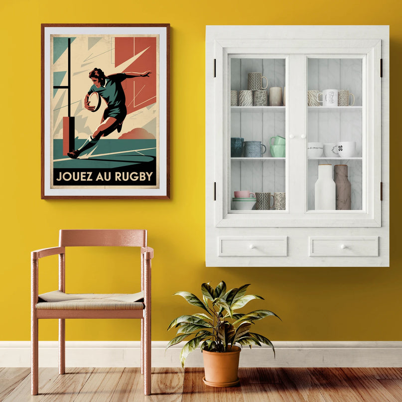 affiche vintage rugby