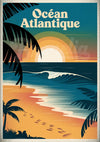 Affiche Océan Atlantique coucher de soleil tropical