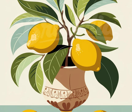 Affiche citron biologique vintage