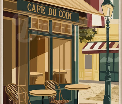 Affiche café-bistrot ancien