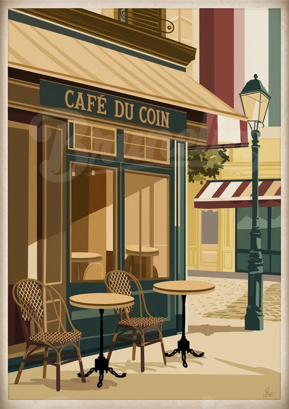 Affiche café-bistrot ancien