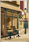 Affiche Terrasse Parisienne Café du Coin Années 30