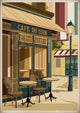 Affiche Terrasse Parisienne Café du Coin Années 30