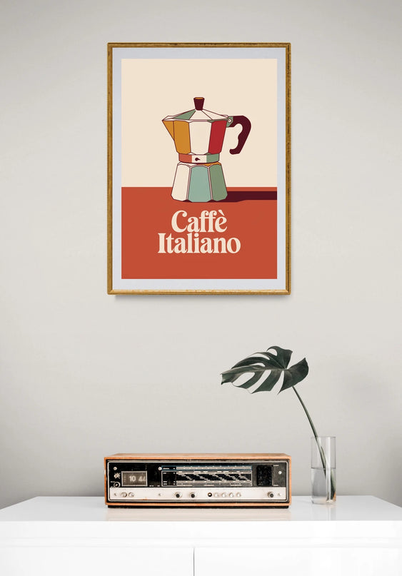 Affiche cafetière italienne vintage