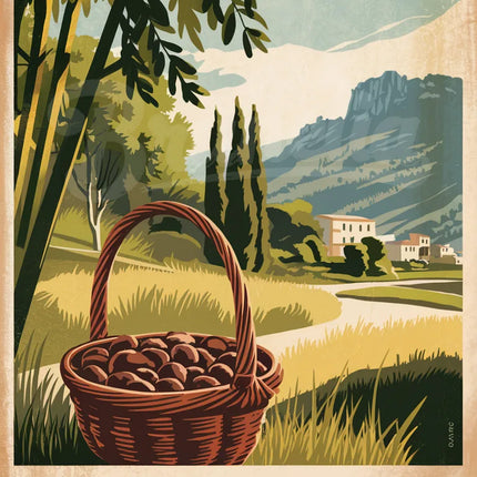Affiche vintage châtaignes corses