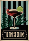 Affiche Manhattan cerise citron vert The Finest Drinks