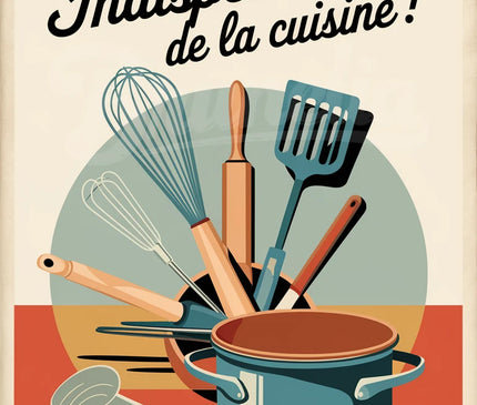 affiche vintage ustensiles de cuisine