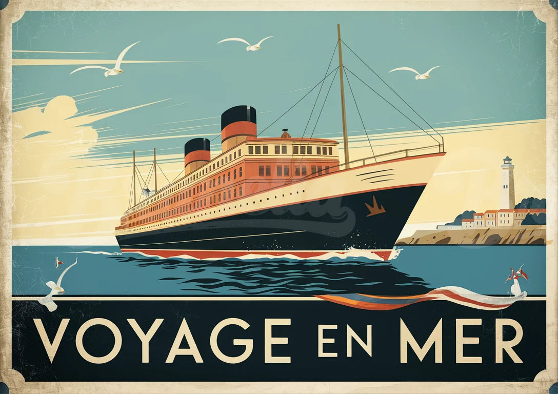 affiche vintage navigation