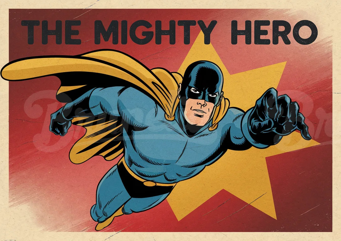 affiche super heros vintage