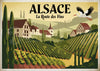 Affiche Route des Vins vignobles terrasses Alsace