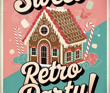 Affiche ambiance sucrée fête rétro