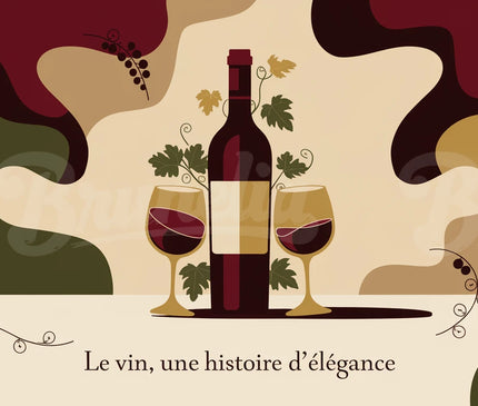 affiche vintage bouteilles en verre