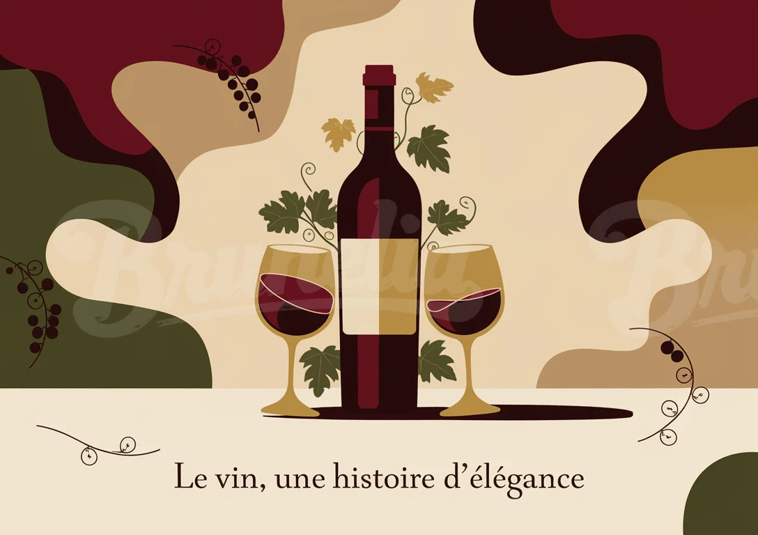 affiche vintage bouteilles en verre