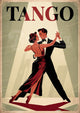 Affiche Tango couple dansant art déco rétro