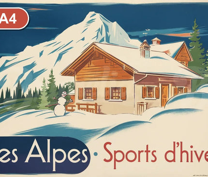Pack Ski - 4 affiches A4 · Sélection 4 - format A4